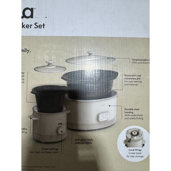 Bella 6-Quart Programmable Slow Cooker with Additional 2-quart Slow Cooker Set - Picture 2 of 7